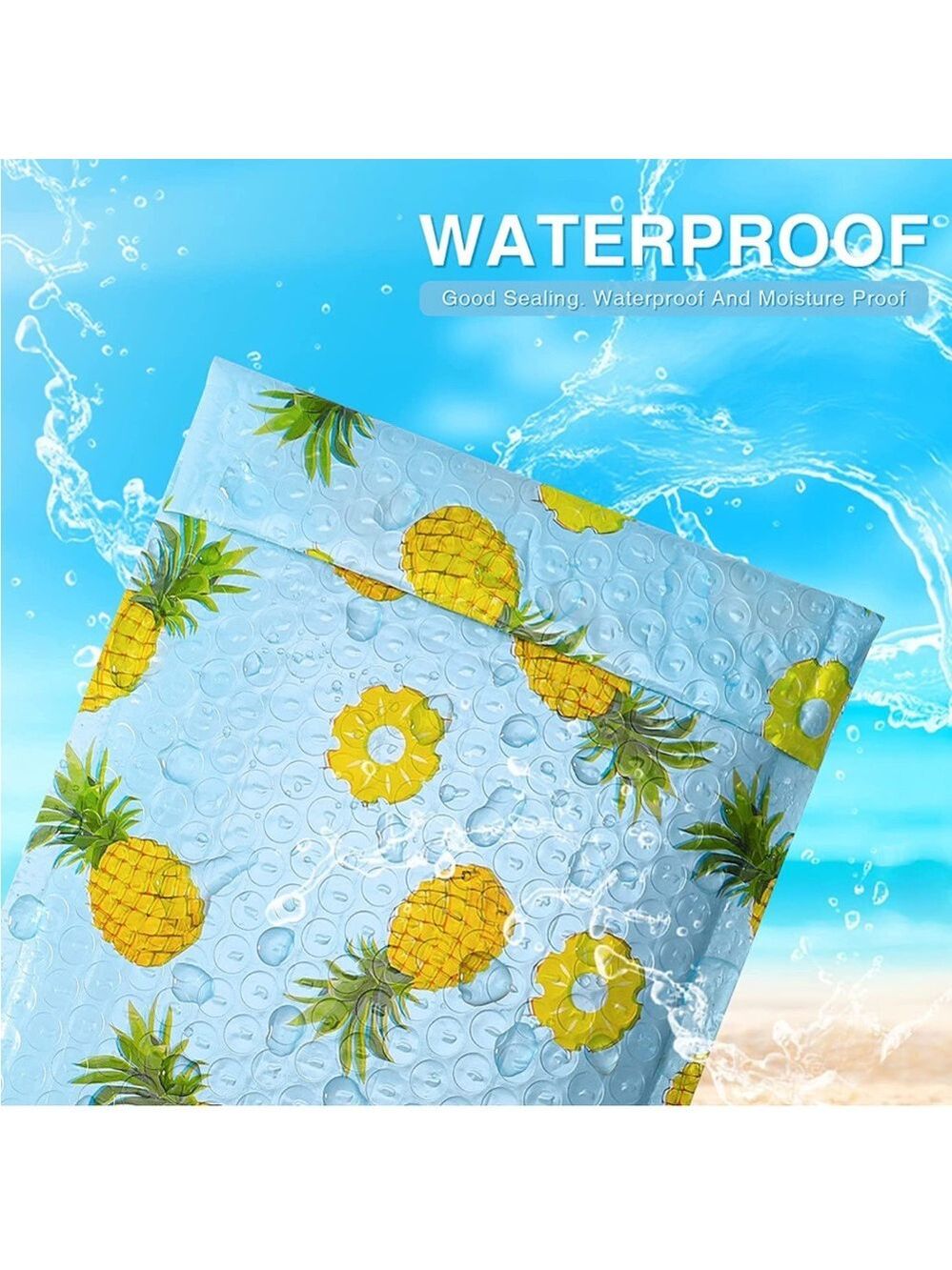 8 Count 8.5” X 12” Pineapple Bubble Mailers, Shipping Supplies, PRICE IS FIRM - Picture 2 of 5